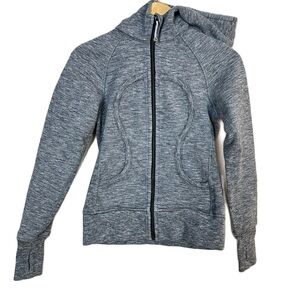 Lululemon Scuba Hoodie‎ Deep Coal Silver Spoon Slub Salt & Pepper Women’s Sz 4